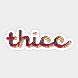 Thicc Text 3D Lettering Digital Illustration Multicolur brush Sticker